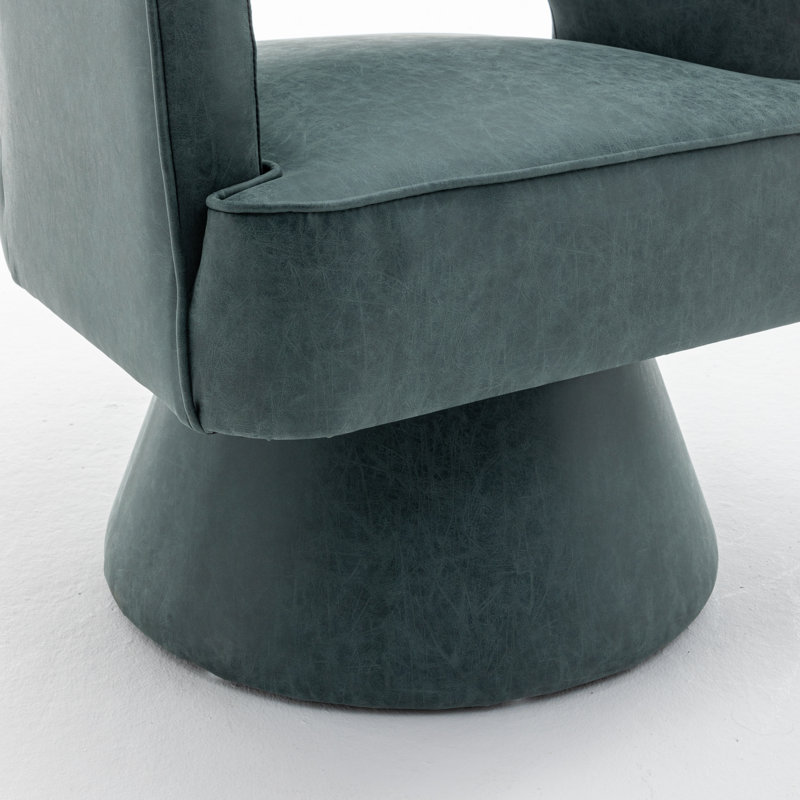 Fauteuil demi-tonneau pivotant de 28 po Kenzlee, Polyester bleu