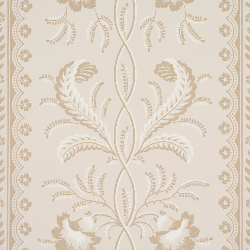 Papier peint fleurs de cloche, Brun clair