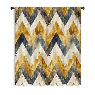 Abstract Art Sheer Curtain Single Panel