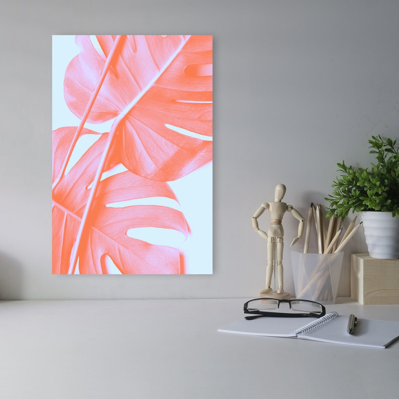 Coral Monstera, 18" H x 12" W