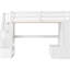 Size Loft Bed With Desk, Shelves, 2 Spacious Drawers & Secure Functional Storage Staircase - White Full Size Built-in Stable Long-lasting