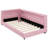 Twin XL Size Upholstered Platform Bed with USB Ports and LED Light Belt, Multi-Functional Kids Bed, Pink-1148956869-1148956874