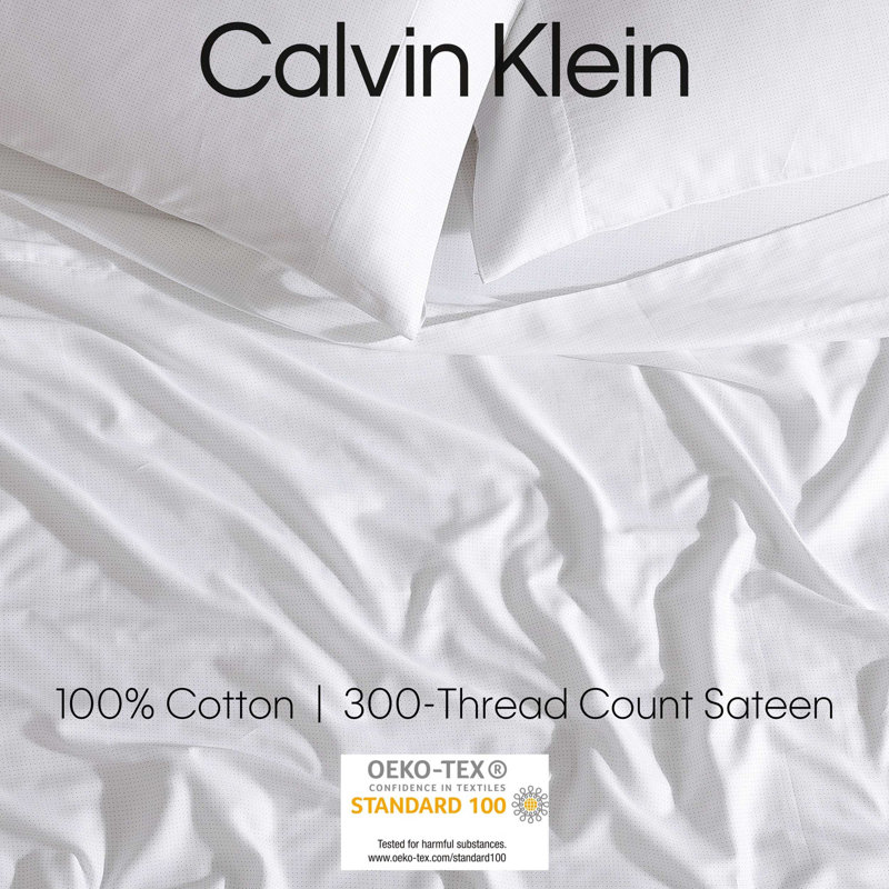 Queen Micro Dot Beige Cotton Sateen Sheet Set