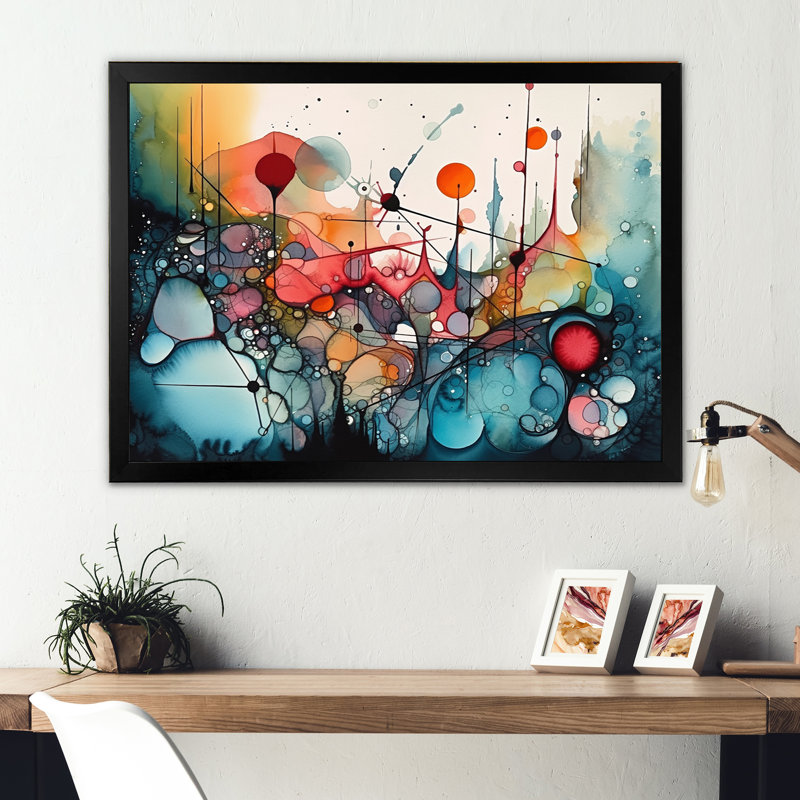 «Green and Orange Ethereal Terrains III - Abstract Landscape», impressions d'art mural, Cadre simple noir