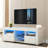 White Modern TV Stand With LED Lights, High Glossy Front, Versatile For Living And Bedroom Use, Space-Saving Design-381532717