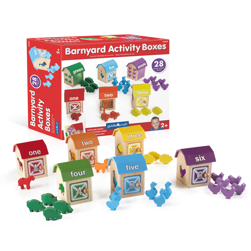 Guidecraft Barnyard Activity Boxes Manipulative Learning Toy