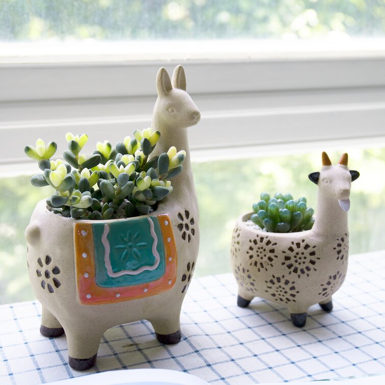 Mini Handmade Deer Succulent Cactus Ceramic Plant Pot Set