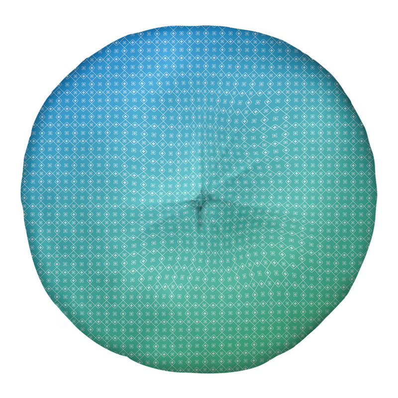 Coussin de sol Katelyn Elizabeth, 26 po x 26 po, Bleu / Vert foncé