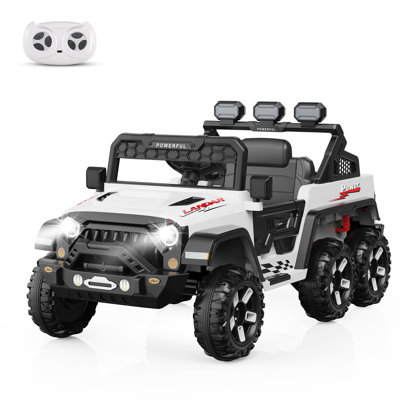 24V 4WD Kids Ride On Car with 2.4G Parent Remote Control, 4 Motors Electric Vehicle, 3.7MPH Max Speed, 2 Hours Playtime, EVA Wheels & Multiple Music Modes for Kids