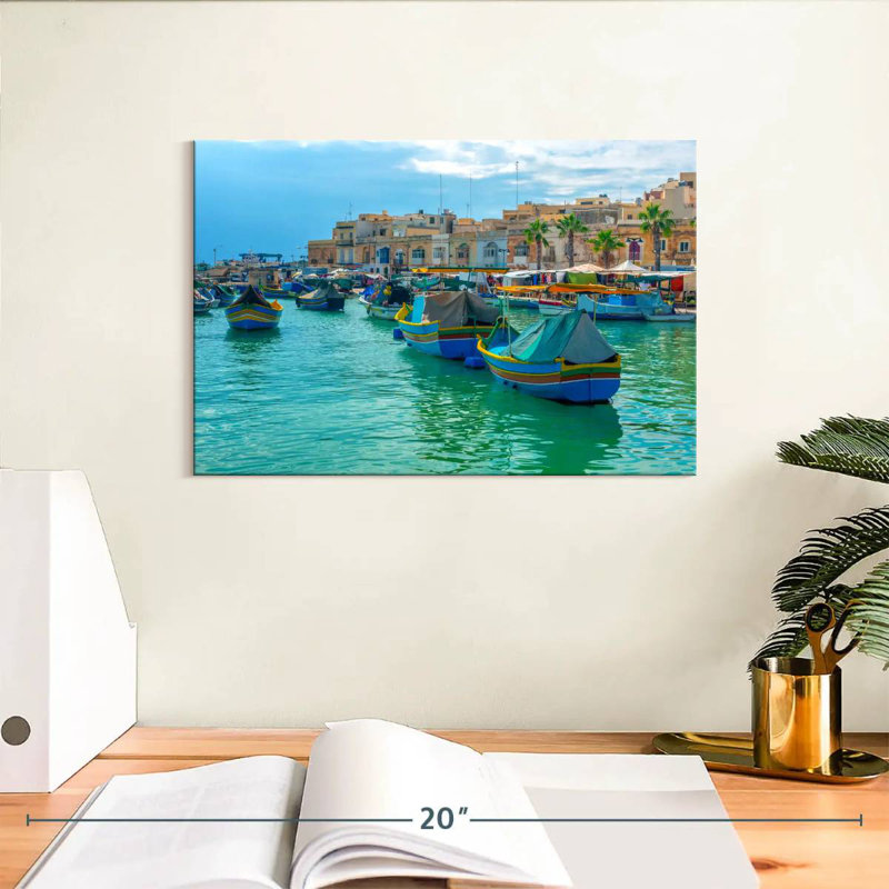Mehar Malta Fishing Boats, 8" H x 12" W