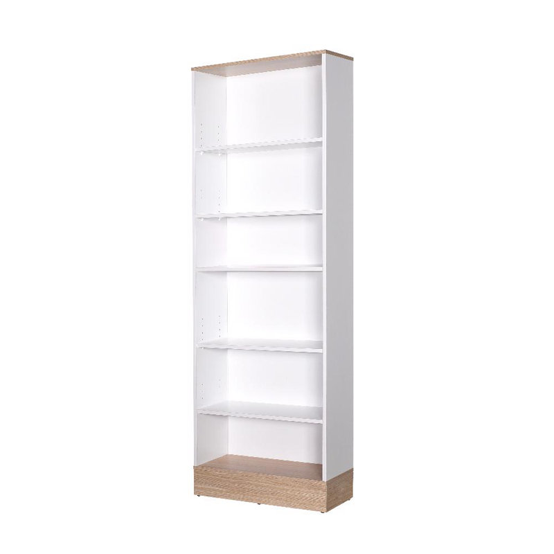 Teen White & Oak 6 Tier Bookcase Shelving Unit