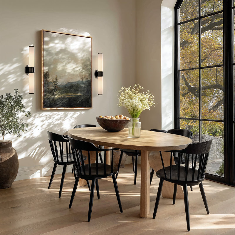 Applique murale moderne double en métal, verre et noir mat, blanc ivoire à intensité variable câblée 2 lumières pour salle de bain ou couloir de style moderne, Mid-Century et Contemporain