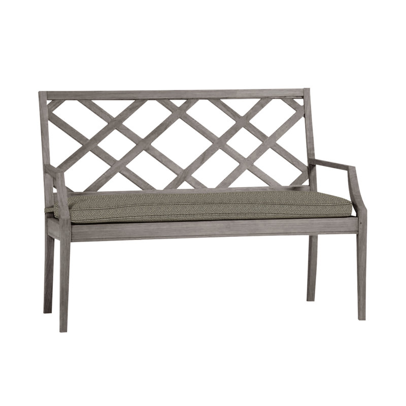 Banc Haley en teck de 48 po - Huître, Teck huître, Intermix écorce, Welt