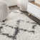 Cantera Shag Plush Tassel Moroccan Tribal Geometric Trellis Ivory/Gray Rug