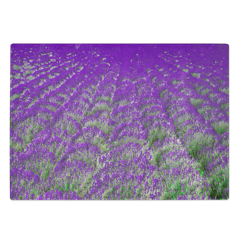 Glass Field of Lavender Chopping Board, 39 cm W x 28.5 cm L