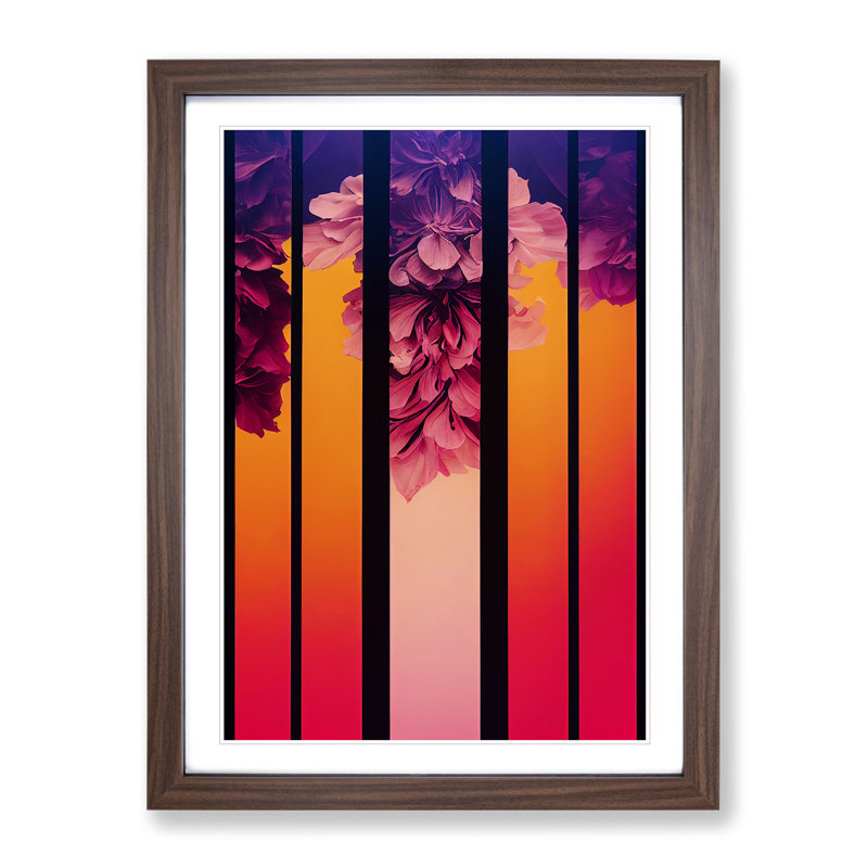 The Dynamic Flowers - Framed Print, Walnut, 64cm H x 46cm W x 2cm D