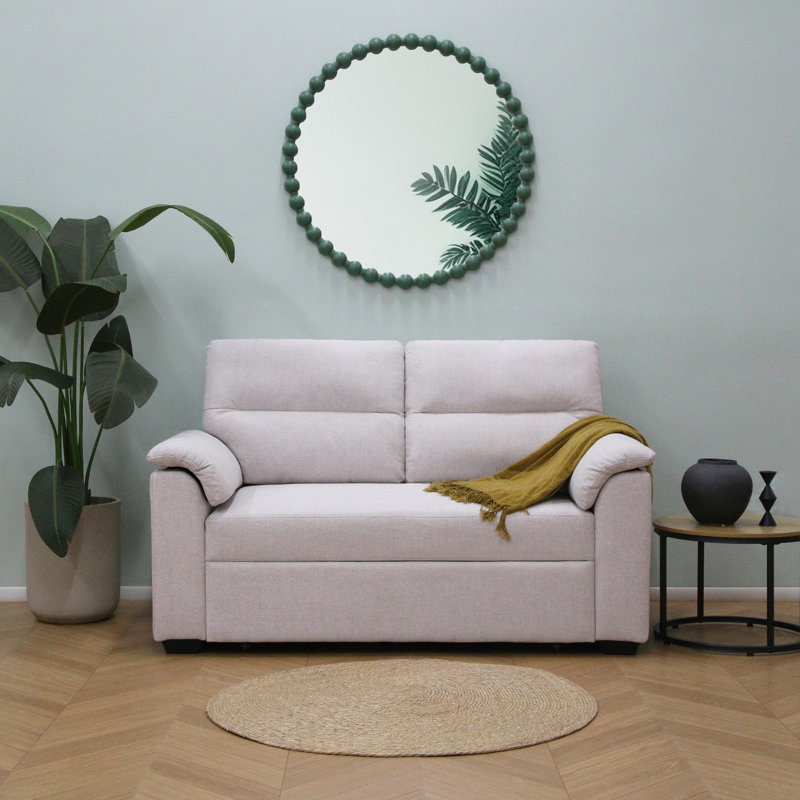 2 Seater Fabric Sofa Bed, Beige