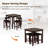 Ebern Designs 5 Pcs Bar Table Set Square Dining Table & 4 Pvc Leather Upholstered Bar Stools-1828303452