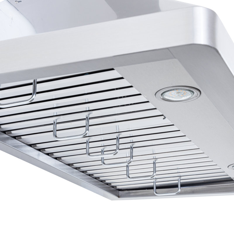 Hotte murale PROLINE de 36 pouces, 900 pi³ / min, acier inoxydable, lumières DEL, conduit rond 6 po, moteur de soufflage ULTRA-SILENCIEUX, 4 vitesses, garantie de 3 ans, filtres lavables au lave-vaisselle
