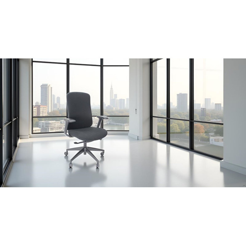 LiDO Premium Executive Office Chair - Commercial Grade Upholstered Ergonomic Seating with 4-Way Adjustable Arms & Seat Slide, Black Fabric