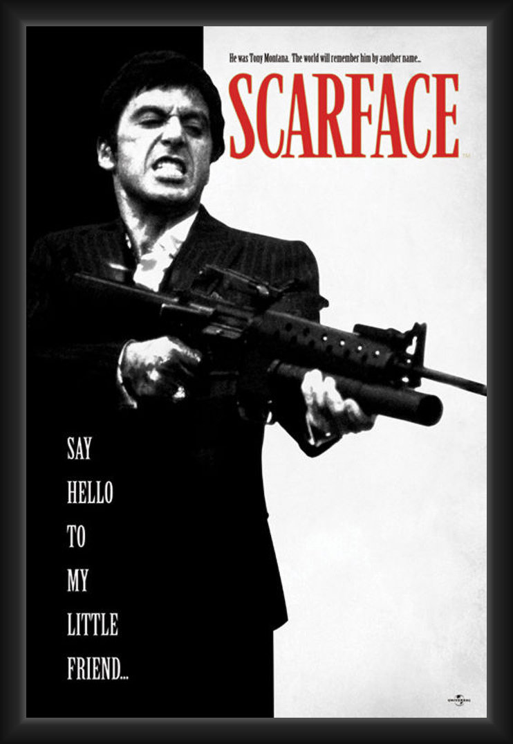 Ebern Designs Officially Licensed Scarface - Machine Gun Art Poster ...