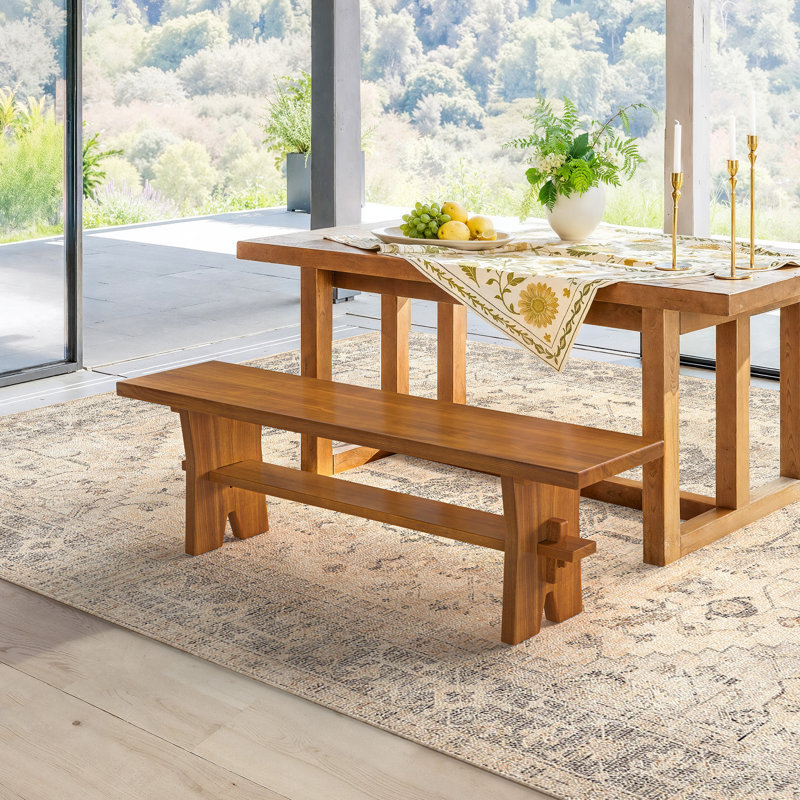 Dorian Solid Wood Entryway Bench, 18" H x 59" W x 13" D
