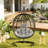 Outdoor Wicker Egg Swing Chair With Stand, Oversized Patio Hanging Chair With Cushion & Headrest, Heavy-Duty Steel Frame, Indoor Outdoor Lounge Chair-1448133094-1448133095