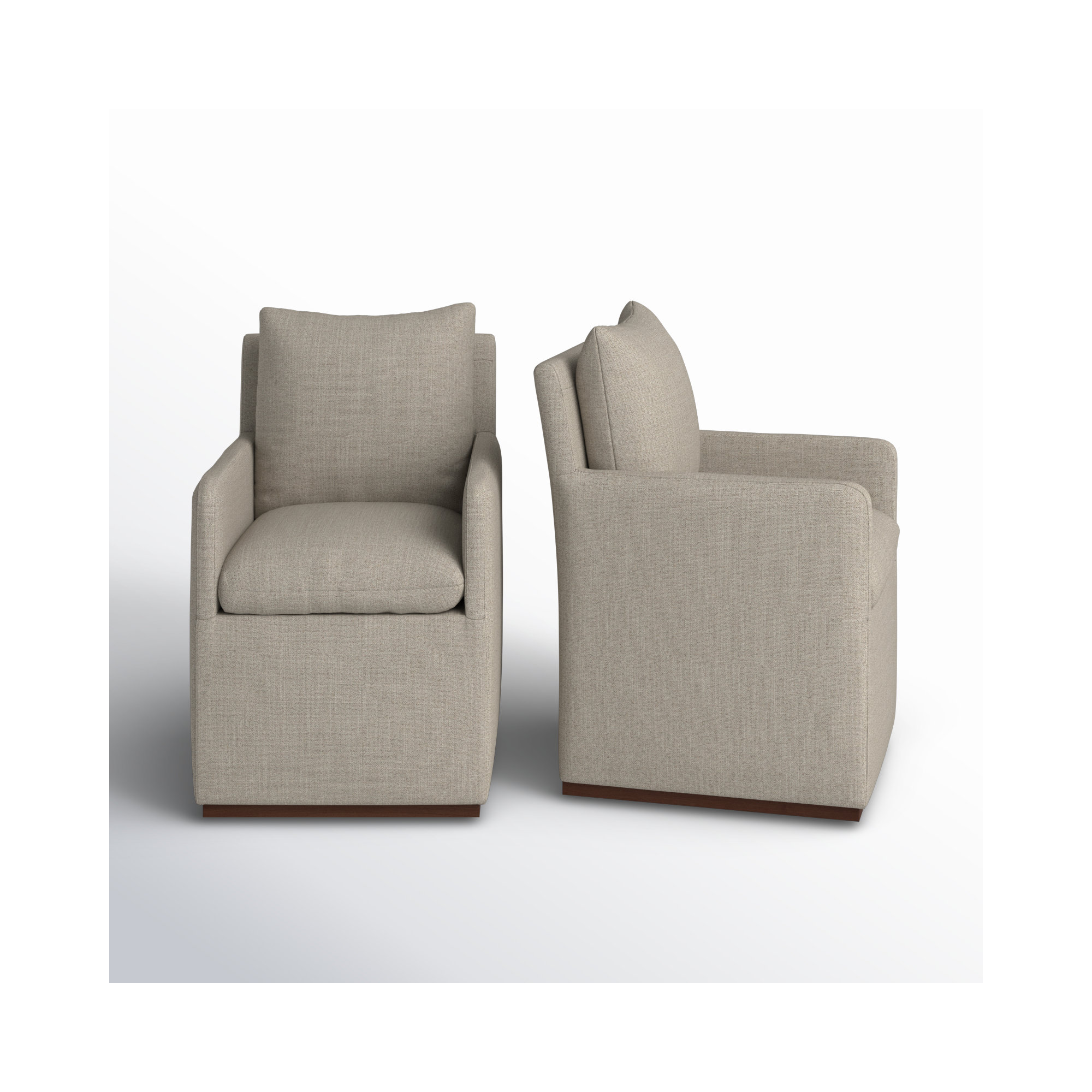 Bobbi Upholstered Armchair, Effie Flax Performance Linen