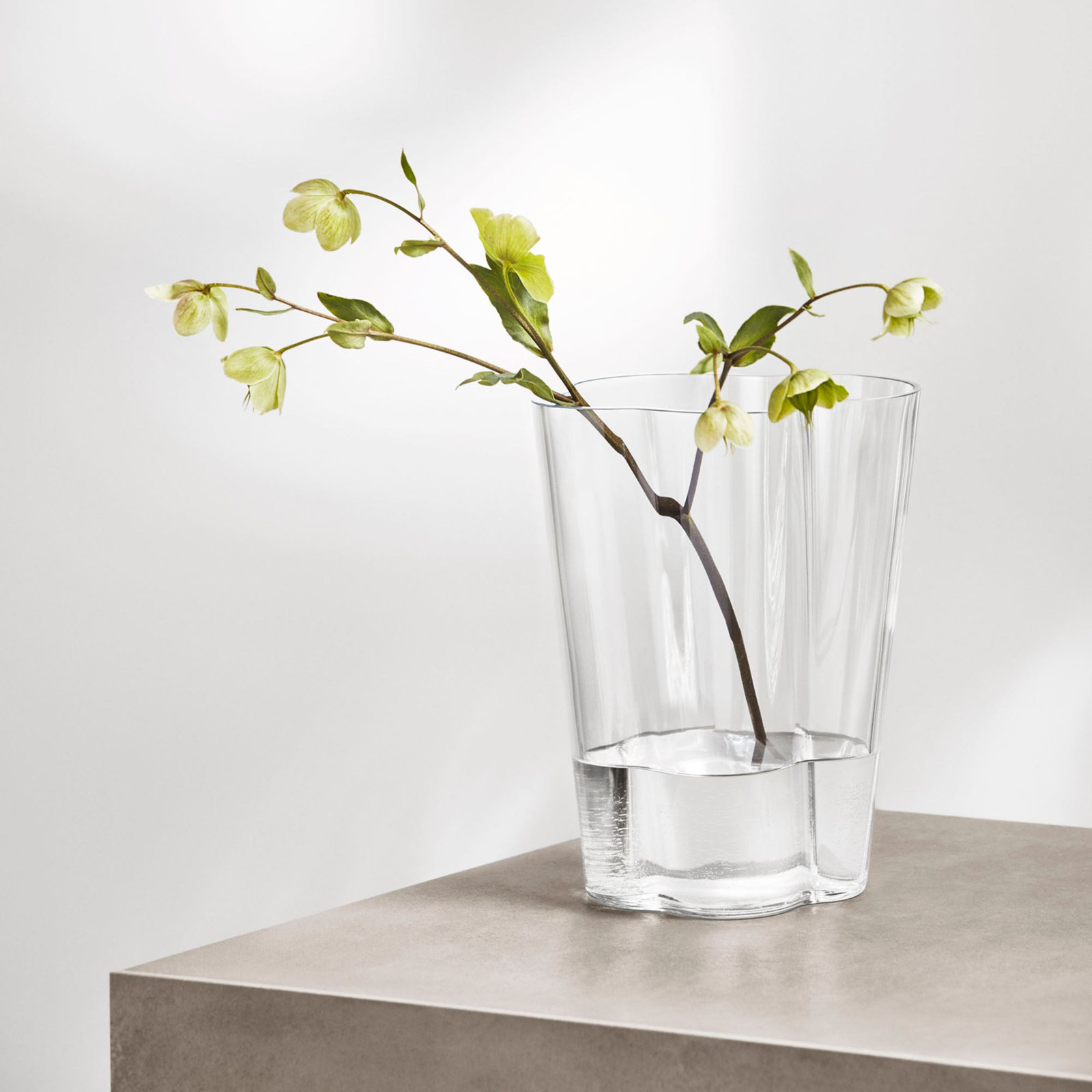 Aalto Indoor / Outdoor Glass Table Vase, Clear, 10.63" H x 8.43" W x 8.43" D