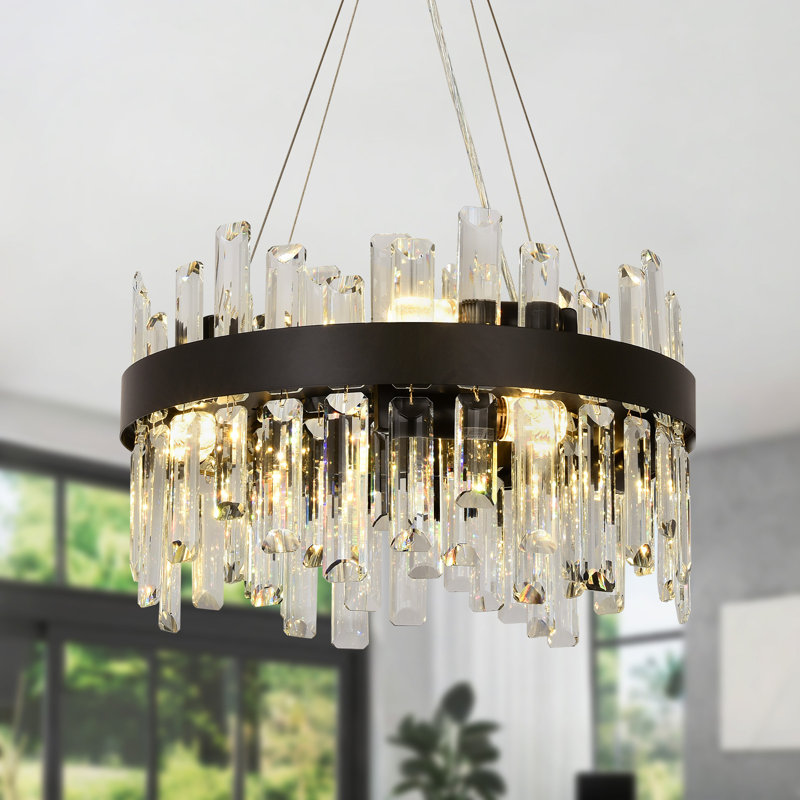 Canora Grey Unique/Statement Chandelier, Matte Black, 8 Lights, 24cm H x 40cm W x 24cm D
