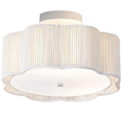 Rattan Flush Mount Ceiling Light Fixtures,3-Light Boho Nursery Light Fixtures Ceiling Mount for Bedroom,Mini Rattan Chandelier,White Small Chandelier Lighting for Dining Room Hallway
