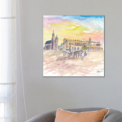 Krakow Poland Marketplace With Cathdral By Markus & Martina Bleichner - Wrapped Canvas Art Prints by Markus & Martina Bleichner - Wrapped Canvas Gallery-Wrapped Canvas Giclée