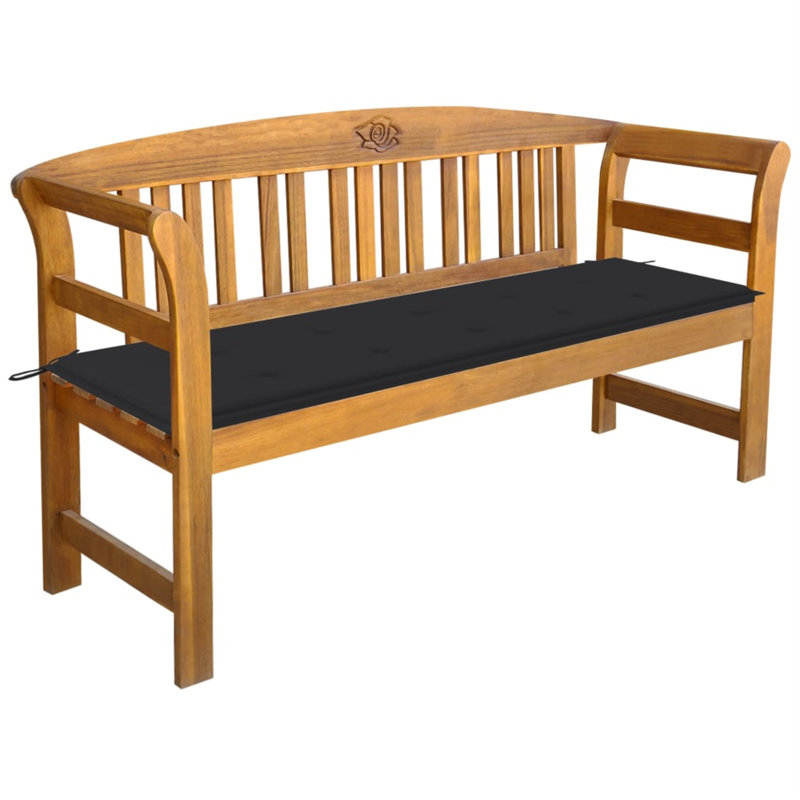 Banc de jardin en bois Brittini, Noir foncé