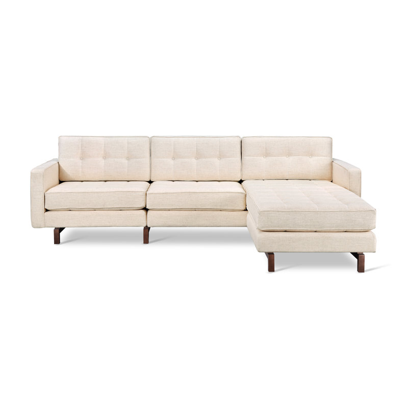 Jane 2 Bi-Sectional, Parliament Stone Performance Twill, Walnut