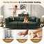 Canapé Chesterfield 3 places modulaire avec coussins capitonnés vert pour salon, appartement-132951720-132951719