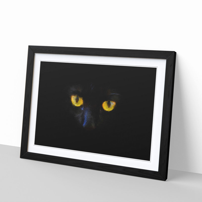 Eyes of a Cat - Picture Frame Graphic Art Print, Black Framed, 62cm H x 87cm W x 2cm D
