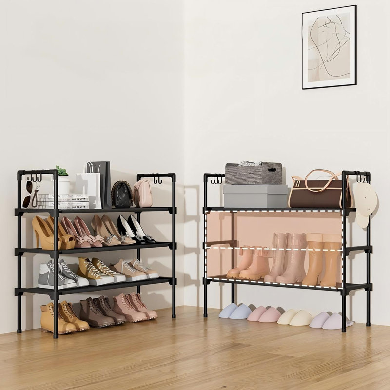 Banc blanc pour chaussures avec siège rembourré, rangement relevable, trois portes, tablettes réglables, capacité de charge de 301 lb, polyvalent pour s'asseoir, se reposer et se ranger.