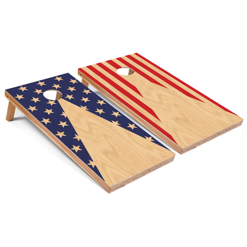 Planches de cornhole à motif de drapeau américain