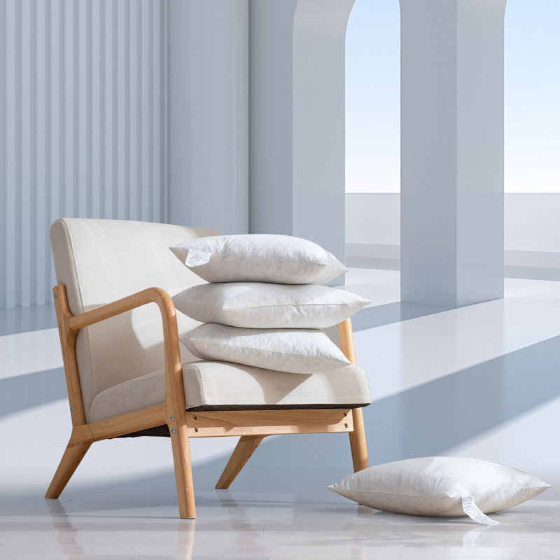 Coussin 100% plumes avec housse 100% coton, support ferme et respirant, ensemble de 2, Rectangle 12"H x 20"W