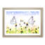 Two Butterflies upon Yellow Flowers in Abstract - Picture Frame Painting Print-55777646-55777647