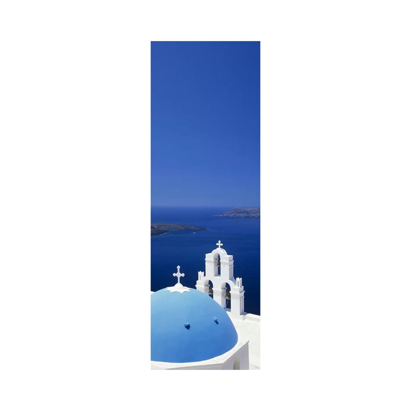 High Angle View Of A Church, Firostefani, Santorini, Cyclades Islands, Greece by Panoramic Images - Wrapped Canvas Panoramic Print