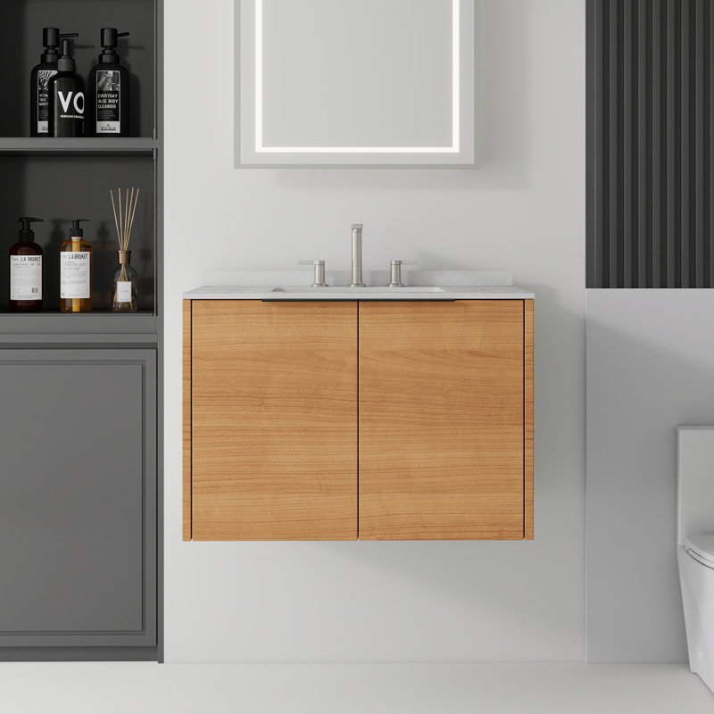 Meuble-lavabo flottant avec lavabo, Oak, 30" W
