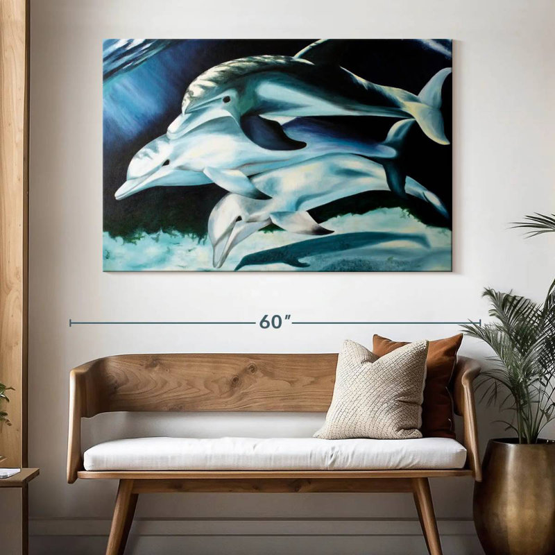 Brampt Dolphin Trio, 34" H x 51" W