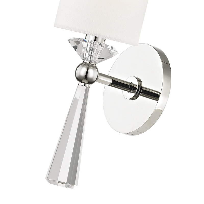 Birch 1-Light Candle Wall Light, Polished Nickel