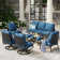 Tapasi 9 - Person Patio Conversation Set with Swivel Lounge Chairs & Optional Firepit Table