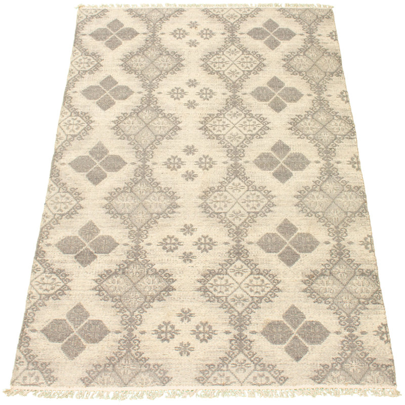Tapis décoratif en laine noué à la main de conception unique en laine noué à la main de conception unique 4 pi 11 po x 7 pi 9 po Brooklynmarie