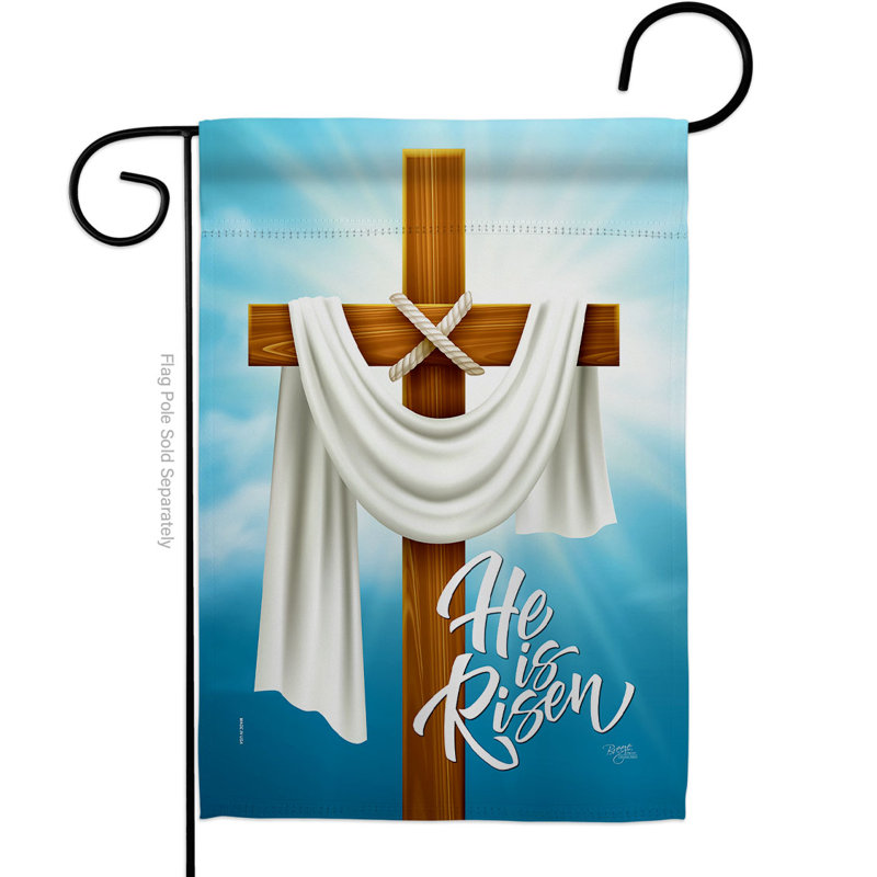 Drapeau de jardin He Is Risen House, H 18 po x l 13 po