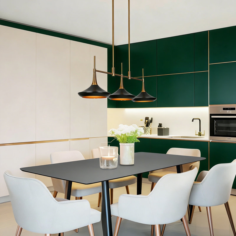 Luminaire suspendu pour îlot de cuisine 3 lumières Justyce