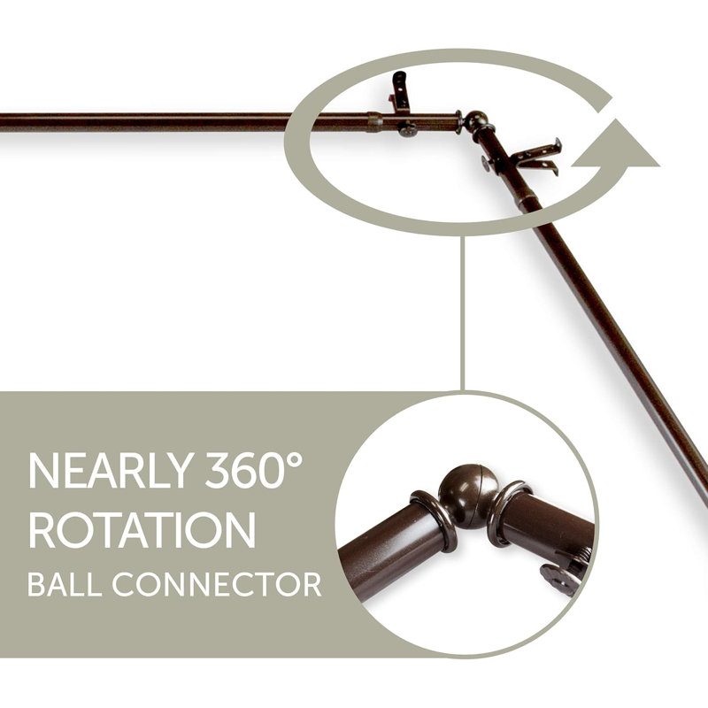  5/8" Bay Window Curtain Rod