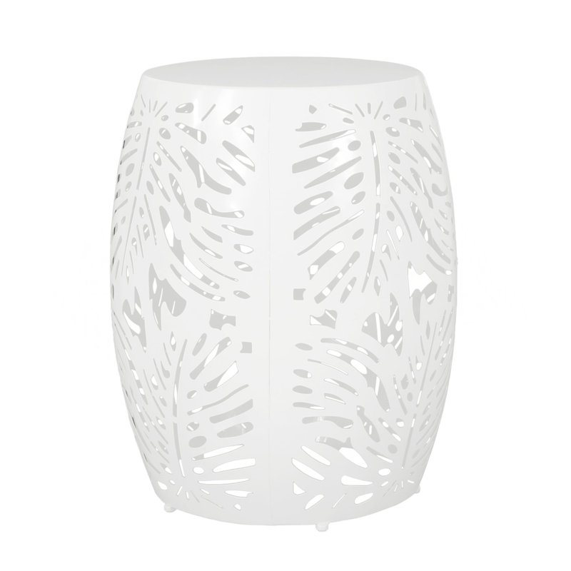 Metal End Table -Large, White